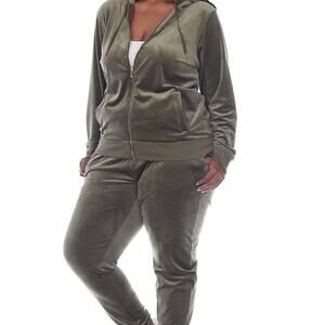 🛍️ White Mark Olive Two Piece Jogger Set - NWT (Boutique)